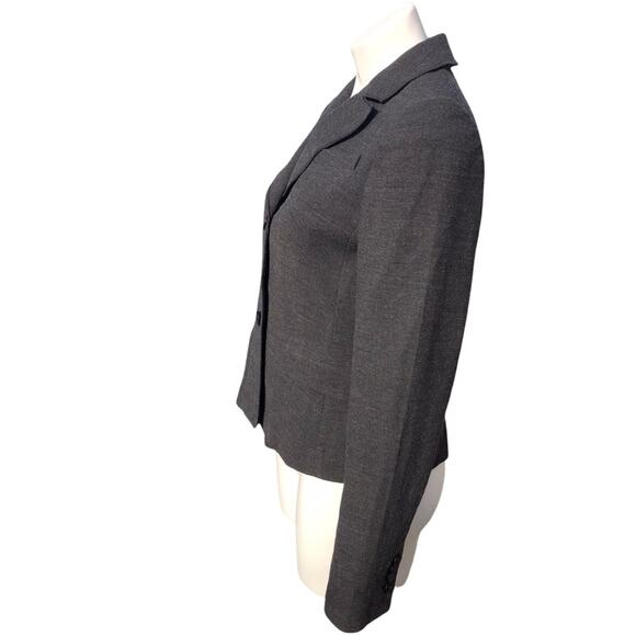 Ann Taylor grey wool blend button closure lined tailored fit blazer size 4 - Picture 4 of 9